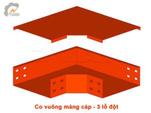 Phụ kiện co vuông máng cáp 4 lỗ đột